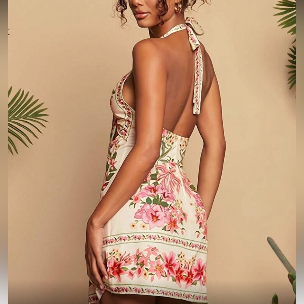 Floral Halter Dress - Picture 2 of 5